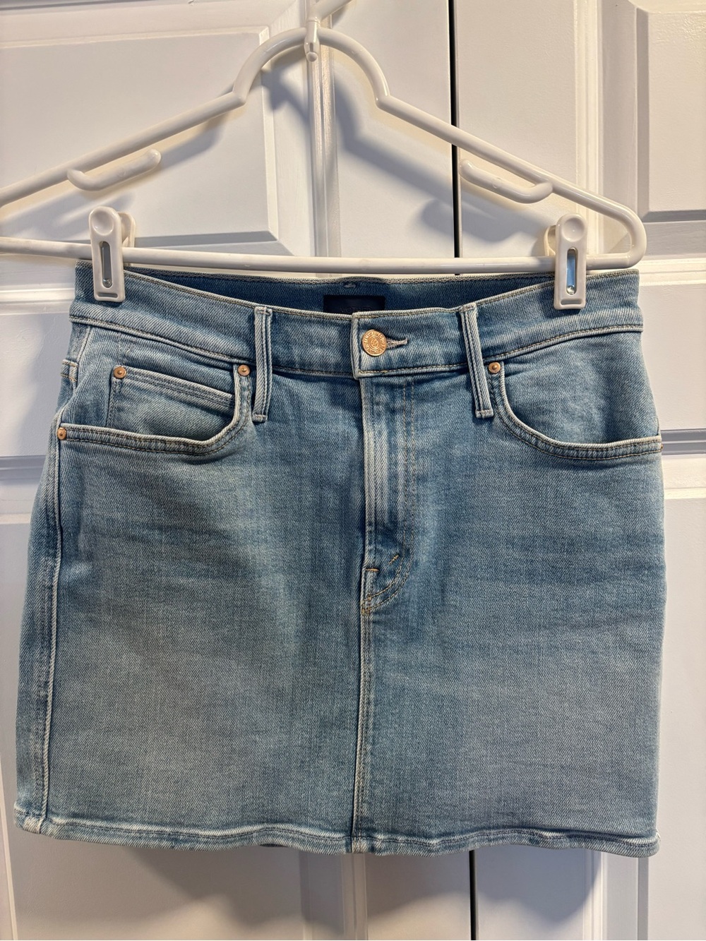 MOTHER Light Blue Denim Mini Skirt